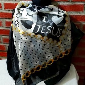 Ladies Sheer, Silk Style Scarf w/a Praise Design! - $12 NWT